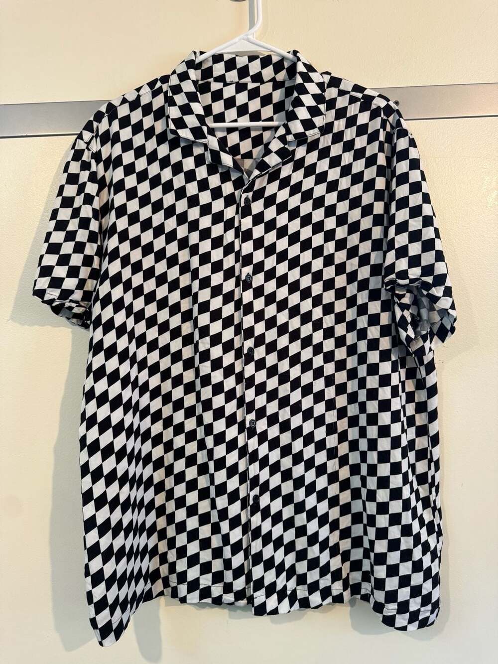 Vintage Checkboard Short Sleeve Button-down Shirt